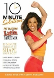 DVD cover for "10 Minute Solution," featuring a fitness theme with vibrant colors and images of diverse people exercising.